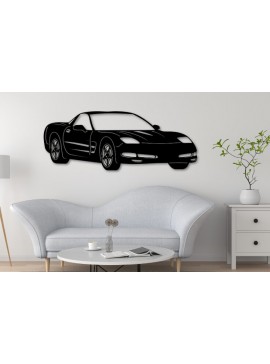 Σετ των 2 Intra απο ξύλο plywood  Χρώμα wenge 3mm-4mm πάχος - Πρότυπο αυτοκινήτου κοπής με λέιζερ Corvette C5 Δίασταση 20x20 cm INTRAFABR-36524396