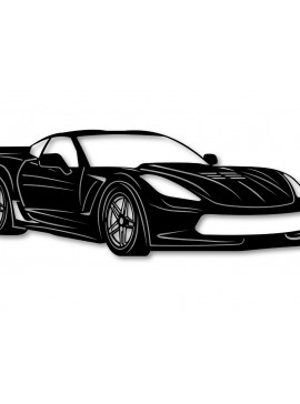 Σετ των 2 Intra απο ξύλο plywood  Χρώμα wenge 3mm-4mm πάχος - Πρότυπο αυτοκινήτου κοπής λέιζερ Corvette C7 Δίασταση 20x20 cm INTRAFABR-105326037