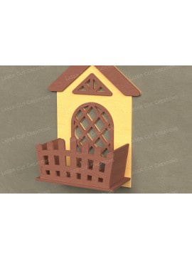 Intra απο ξύλο plywood  Χρώμα wenge 3mm-4mm πάχος - Κουτί παραθύρου εξοχικής κατοικίας Διακόσμηση Δίασταση 30x20 cm INTRAFABR-95035804