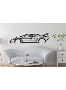 Σετ των 2 Intra απο ξύλο plywood  Χρώμα wenge 3mm-4mm πάχος - Countach Car Silhouette Dxf Δίασταση 20x20 cm INTRAFABR-91377381