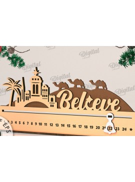 Intra απο ξύλο plywood  Χρώμα wenge 3mm-4mm πάχος - Countdown Advent Calendar Δίασταση 30x20 cm INTRAFABR-11188325