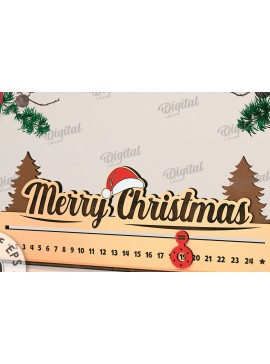 Intra απο ξύλο plywood  Χρώμα wenge 3mm-4mm πάχος - Countdown Advent Calendar Δίασταση 30x20 cm INTRAFABR-91220766