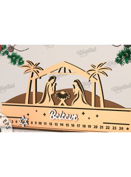 Intra απο ξύλο plywood  Χρώμα wenge 3mm-4mm πάχος - Countdown Advent Calendar Δίασταση 30x20 cm INTRAFABR-69226426