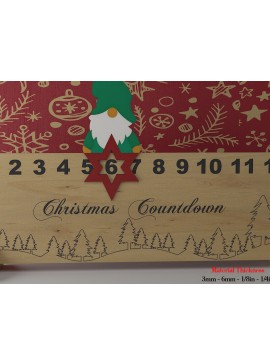 Intra απο ξύλο plywood  Χρώμα wenge 3mm-4mm πάχος - Αντίστροφη μέτρηση για τα Χριστούγεννα / Αντίστροφη μέτρηση για τα Χριστούγεννα Δίασταση 30x20 cm INTRAFABR-119418261