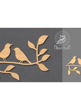 Σετ των 2 Intra απο ξύλο plywood  Χρώμα wenge 3mm-4mm πάχος - Διακόσμηση Couple Bird 1 Δίασταση 20x20 cm INTRAFABR-29598627