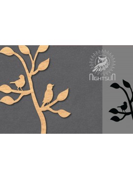 Σετ των 2 Intra απο ξύλο plywood  Χρώμα wenge 3mm-4mm πάχος - Διακόσμηση Couple Bird 2 Δίασταση 20x20 cm INTRAFABR-29599240