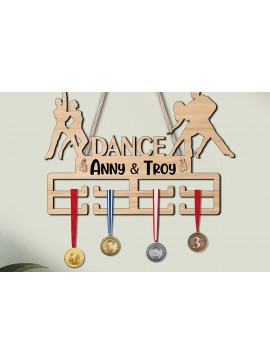 Σετ των 2 Intra απο ξύλο plywood  Χρώμα wenge 3mm-4mm πάχος - Ζευγάρι Χορός Άνδρας Γυναίκα Επίδειξη μεταλλίων Δίασταση 20x20 cm INTRAFABR-64743716