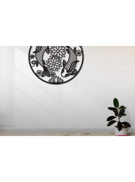 Σετ των 2 Intra απο ξύλο plywood  Χρώμα wenge 3mm-4mm πάχος - Λίμα κοπής με λέιζερ Διακόσμηση Τοίχων Ζευγάρι Ψαριών Δίασταση 18x18 cm INTRAFABR-119716201