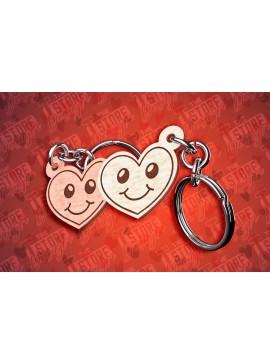 Σετ των 2 Intra απο ξύλο plywood  Χρώμα wenge 3mm-4mm πάχος - Μπρελόκ Καρδιά Ζευγαριού | Δίασταση 4x4 cm INTRAFABR-117736394