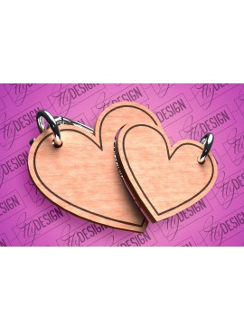 Σετ των 2 Intra απο ξύλο plywood  Χρώμα wenge 3mm-4mm πάχος - Μπρελόκ Καρδιά Ζευγαριού | Δίασταση 4x4 cm INTRAFABR-53098318