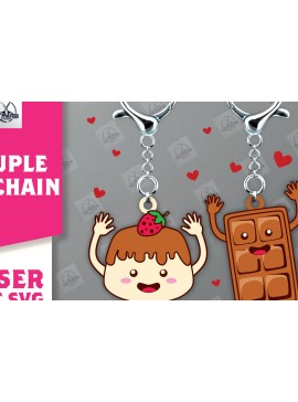 Σετ των 2 Intra απο ξύλο plywood  Χρώμα wenge 3mm-4mm πάχος - Μπρελόκ Ζευγάρι Δίασταση 4x4 cm INTRAFABR-113396209