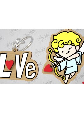 Σετ των 2 Intra απο ξύλο plywood  Χρώμα wenge 3mm-4mm πάχος - Μπρελόκ Ζευγαριού | Δώρο του Αγίου Βαλεντίνου Δίασταση 4x4 cm INTRAFABR-121718960