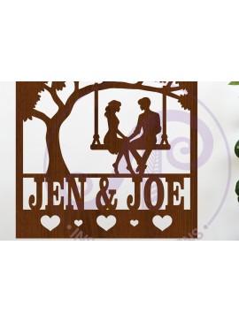 Intra απο ξύλο plywood  Χρώμα wenge 3mm-4mm πάχος - Ζευγάρι στο Swing Name Laser Δίασταση 30x20 cm INTRAFABR-60164001