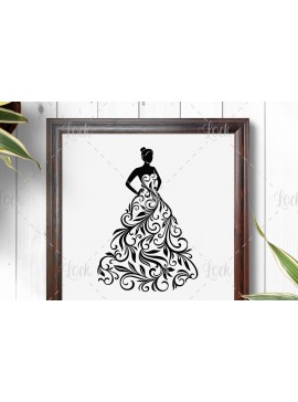 Intra απο ξύλο plywood  Χρώμα wenge 3mm-4mm πάχος - Ζευγάρι Γάμος , Γυναίκα με φόρεμα Δίασταση 30x20 cm INTRAFABR-88212314