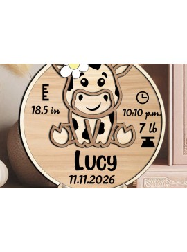 Intra απο ξύλο plywood  Χρώμα wenge 3mm-4mm πάχος - Cow Baby Ανακοίνωση Στρογγυλός κύκλος Δίασταση 30x20 cm INTRAFABR-24694663