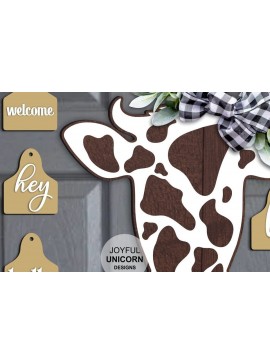 Intra απο ξύλο plywood  Χρώμα wenge 3mm-4mm πάχος - Σημάδι κεφαλής αγελάδας με ετικέτες Δίασταση 31x37 cm INTRAFABR-113767981