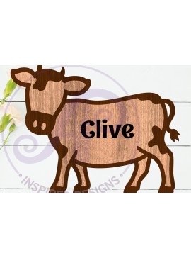 Intra απο ξύλο plywood  Χρώμα wenge 3mm-4mm πάχος - Αγελάδα περίγραμμα δύο επιπέδων όνομα Δίασταση 30x20 cm INTRAFABR-107993501