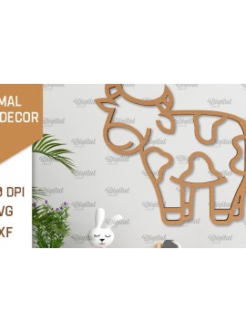 Intra απο ξύλο plywood  Χρώμα wenge 3mm-4mm πάχος - Διακόσμηση τοίχου αγελάδας . Μωρά Ζώα Δίασταση 30x20 cm INTRAFABR-75904719