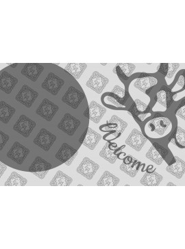 Intra απο ξύλο plywood  Χρώμα wenge 3mm-4mm πάχος - Στρογγυλή πινακίδα καλωσορίσματος αγελάδας Δίασταση 30x20 cm INTRAFABR-74439188