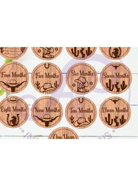 Intra απο ξύλο plywood  Χρώμα wenge 3mm-4mm πάχος - Cowboy Baby Monthly Milestone Discs Δίασταση 30x20 cm INTRAFABR-74438832