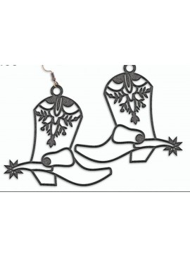 Σετ των 3 Intra απο ξύλο plywood  Χρώμα wenge 3mm-4mm πάχος - Σκουλαρίκια για μπότες καουμπόη Δίασταση 3x3 cm INTRAFABR-74438919