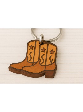 Σετ των 2 Intra απο ξύλο plywood  Χρώμα wenge 3mm-4mm πάχος - Μπρελόκ για μπότες καουμπόη Δίασταση 4x4 cm INTRAFABR-74438799