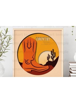 Intra απο ξύλο plywood  Χρώμα wenge 3mm-4mm πάχος - Μπότες Cowboy Multilayered, Cowboy Boots Δίασταση 30x20 cm INTRAFABR-36074659