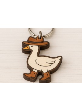 Σετ των 2 Intra απο ξύλο plywood  Χρώμα wenge 3mm-4mm πάχος - με μπρελόκ Cowboy Goose Δίασταση 4x4 cm INTRAFABR-110250063