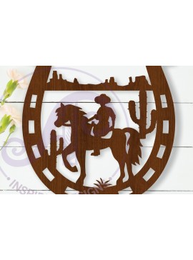 Intra απο ξύλο plywood  Χρώμα wenge 3mm-4mm πάχος - Πινακίδα τέχνης τοίχου παπουτσιών Cowboy Horse, Δίασταση 40x50 cm INTRAFABR-124396872