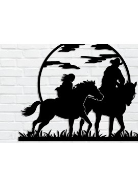 Intra απο ξύλο plywood  Χρώμα wenge 3mm-4mm πάχος - με λέιζερ Cowboy Metal Wall Art Δίασταση 40x50 cm INTRAFABR-116839729