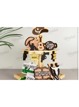 Intra απο ξύλο plywood  Χρώμα wenge 3mm-4mm πάχος - Διακοσμήσεις δίσκων καουμπόη με λέιζερ Δίασταση 30x20 cm INTRAFABR-122600994