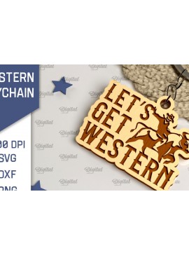 Σετ των 2 Intra απο ξύλο plywood  Χρώμα wenge 3mm-4mm πάχος - Cowboy Western Keychain Δίασταση 4x4 cm INTRAFABR-123360250