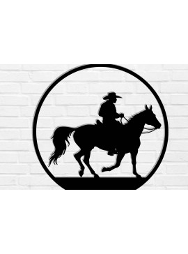Intra απο ξύλο plywood  Χρώμα wenge 3mm-4mm πάχος - Cowgirl Horse Metal Sign, DXF Δίασταση 40x50 cm INTRAFABR-123360289