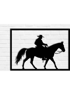 Intra απο ξύλο plywood  Χρώμα wenge 3mm-4mm πάχος - Cowgirl Horse Metal Sign, DXF Δίασταση 40x50 cm INTRAFABR-123041772
