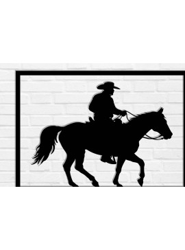 Intra απο ξύλο plywood  Χρώμα wenge 3mm-4mm πάχος - Cowgirl Horse Metal Sign, DXF Δίασταση 40x50 cm INTRAFABR-85391852