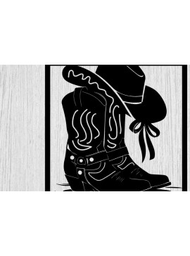 Intra απο ξύλο plywood  Χρώμα wenge 3mm-4mm πάχος - κοπής με λέιζερ ού τοίχου Cowgirl Δίασταση 40x50 cm INTRAFABR-85477268