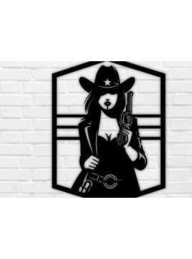 Intra απο ξύλο plywood  Χρώμα wenge 3mm-4mm πάχος - Cowgirl Art Decor τοίχου με λέιζερ Cut Dxf Δίασταση 40x50 cm INTRAFABR-99708750