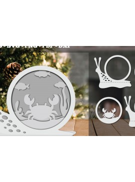 Intra απο ξύλο plywood  Χρώμα wenge 3mm-4mm πάχος - Crab 3D Papercut Design Δίασταση 30x20 cm INTRAFABR-99709209