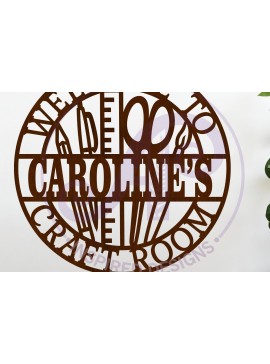 Intra απο ξύλο plywood  Χρώμα wenge 3mm-4mm πάχος - Προσωποποιημένο σχέδιο ονομαστικής πινακίδας Craft Room Δίασταση 30x20 cm INTRAFABR-111323377