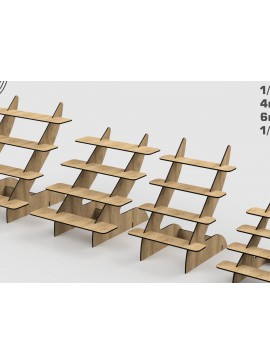 Σετ των 2 Intra απο ξύλο plywood  Χρώμα wenge 3mm-4mm πάχος - Δημιουργία Αρχείων Αποκοπής με Λέιζερ Οθόνης Δίασταση 20x20 cm INTRAFABR-111323022