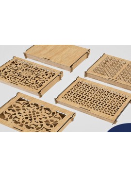 Σετ των 2 Intra απο ξύλο plywood  Χρώμα wenge 3mm-4mm πάχος - Craftsmanship in a Box: Wood Δίασταση 20x20 cm INTRAFABR-111323376