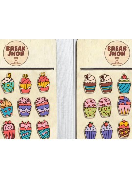 Σετ των 3 Intra απο ξύλο plywood  Χρώμα wenge 3mm-4mm πάχος - Κρέμα καρφωτικό σκουλαρίκι κομμένο Δίασταση 3x3 cm INTRAFABR-111323146