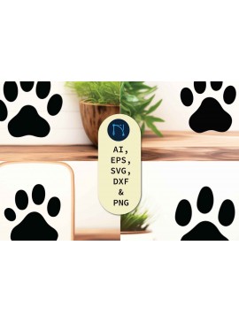 Σετ των 2 Intra απο ξύλο plywood  Χρώμα wenge 3mm-4mm πάχος - Πακέτο Cricut Animal Paw Δίασταση 4x4 cm INTRAFABR-36823418