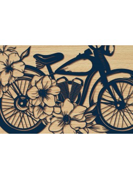 Σετ των 2 Intra απο ξύλο plywood  Χρώμα wenge 3mm-4mm πάχος - Σετ ποδήλατο Cricut με λουλούδια Δίασταση 4x4 cm INTRAFABR-4042949