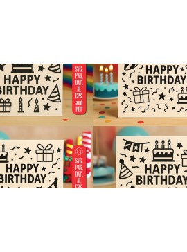 Σετ των 2 Intra απο ξύλο plywood  Χρώμα wenge 3mm-4mm πάχος - Πακέτο δωροκάρτας γενεθλίων Cricut Δίασταση 4x4 cm INTRAFABR-124969586