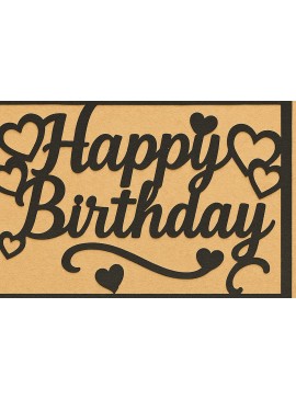 Σετ των 2 Intra απο ξύλο plywood  Χρώμα wenge 3mm-4mm πάχος - Cricut Δωροκάρτα γενεθλίων Cut Δίασταση 20x20 cm INTRAFABR-124969741