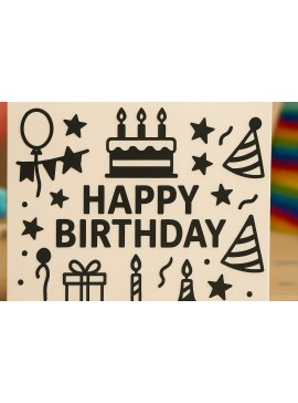 Σετ των 2 Intra απο ξύλο plywood  Χρώμα wenge 3mm-4mm πάχος - Cricut Δωροκάρτα γενεθλίων Cut Δίασταση 4x4 cm INTRAFABR-113392730