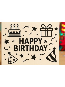 Σετ των 2 Intra απο ξύλο plywood  Χρώμα wenge 3mm-4mm πάχος - Cricut Δωροκάρτα γενεθλίων Cut Δίασταση 4x4 cm INTRAFABR-113839179