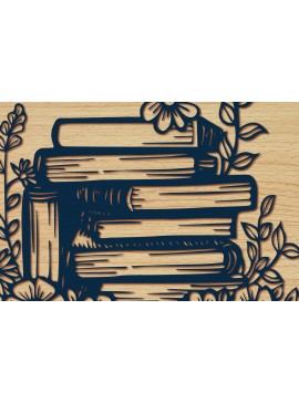 Σετ των 2 Intra απο ξύλο plywood  Χρώμα wenge 3mm-4mm πάχος - Σετ βιβλίου Cricut με λουλούδια Δίασταση 4x4 cm INTRAFABR-113839226