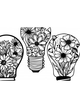 Σετ των 2 Intra απο ξύλο plywood  Χρώμα wenge 3mm-4mm πάχος - Σετ βολβού Cricut με λουλούδια Δίασταση 4x4 cm INTRAFABR-113839357